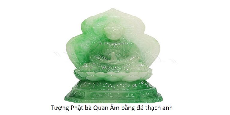Tượng Phật bà Quan Âm bằng đá thạch anh